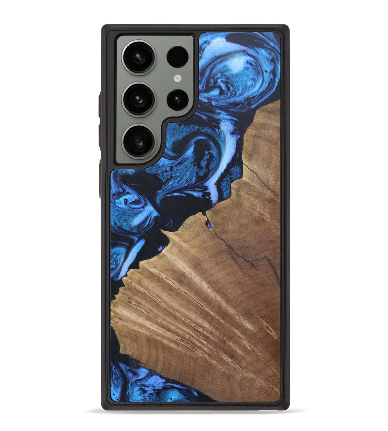 Galaxy S23 Ultra Wood+Resin Phone Case - Joshua (Blue, 621333)