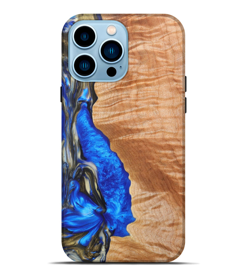 iPhone 14 Pro Max Wood+Resin Live Edge Phone Case - Leonel (Artist Pick, 627988)