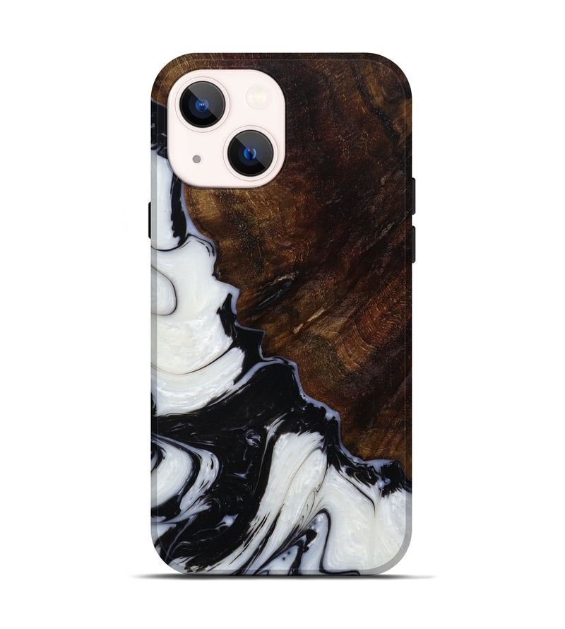 iPhone 13 Wood+Resin Live Edge Phone Case - Corbin (Black & White, 642864)