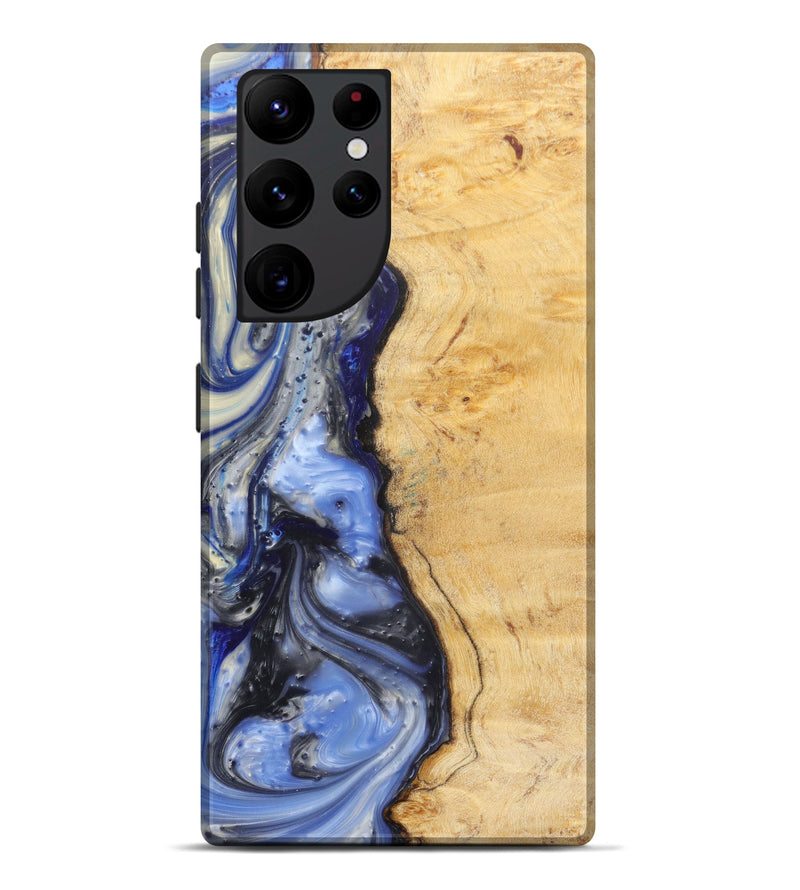 Galaxy S22 Ultra Wood+Resin Live Edge Phone Case - Inm (Light Blue, 598628)