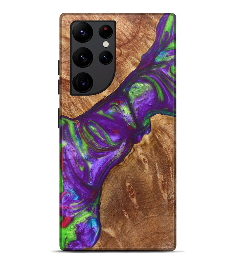 Galaxy S22 Ultra Wood+Resin Live Edge Phone Case - Marshall (Purple, 624464)