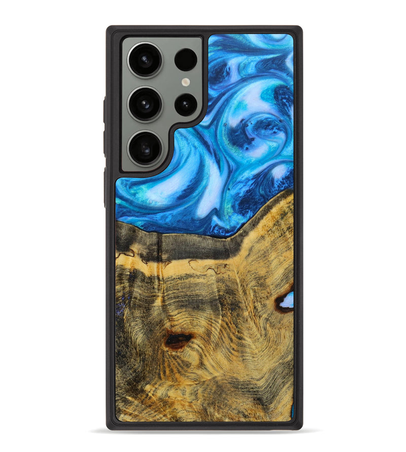 Galaxy S23 Ultra Wood+Resin Phone Case - Jacque (Blue, 622248)