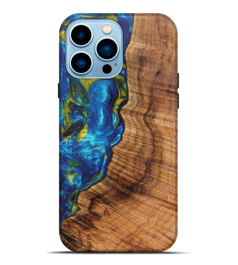 iPhone 14 Pro Max Wood+Resin Live Edge Phone Case - Christine (Artist Pick, 611179)