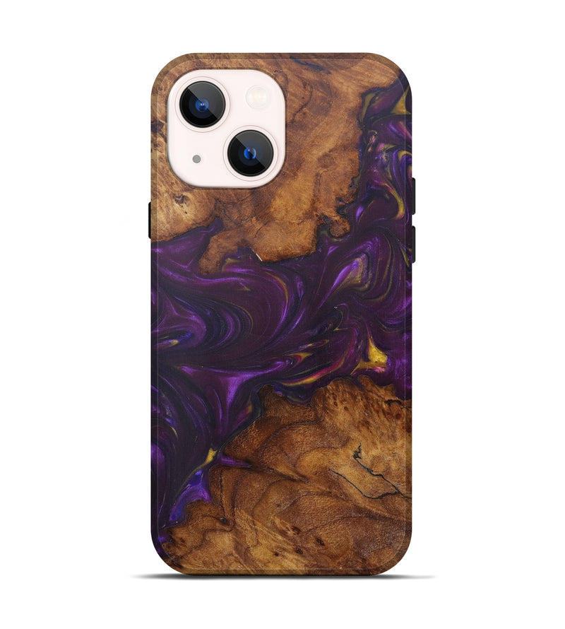 iPhone 14 Wood+Resin Live Edge Phone Case - Miklos (Purple, 592520)
