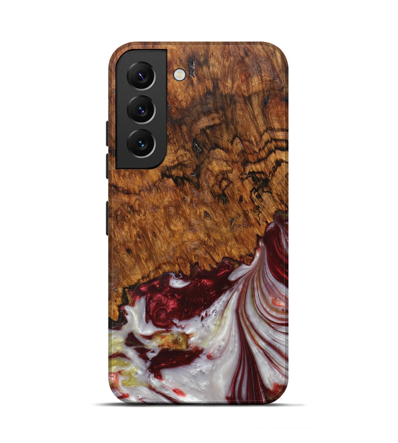 Galaxy S22 Wood+Resin Live Edge Phone Case - Joel (Dark Red, 605537)