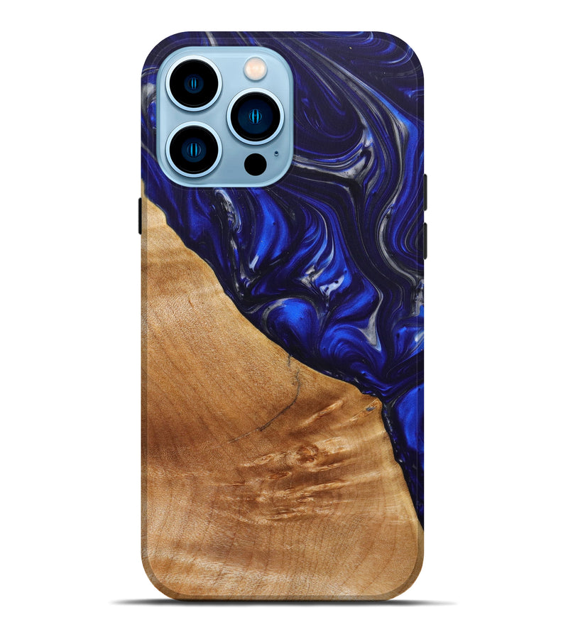 iPhone 14 Pro Max Wood+Resin Live Edge Phone Case - Junior (Blue, 630242)