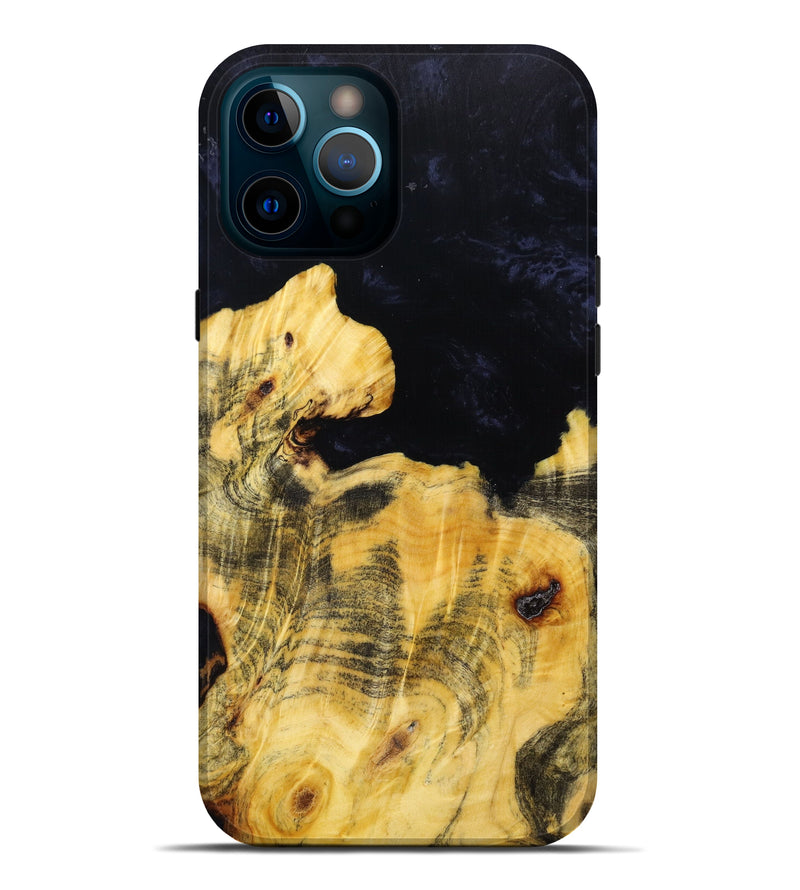 iPhone 12 Pro Max Wood+Resin Live Edge Phone Case - Kaison (Black & White, 633090)