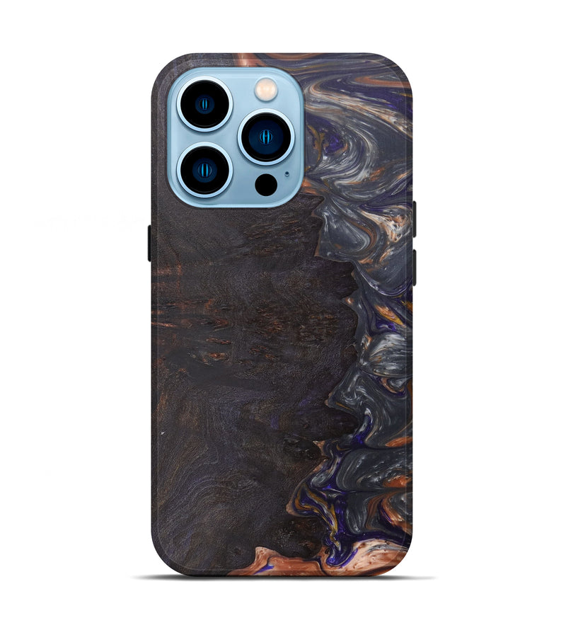iPhone 14 Pro Wood+Resin Live Edge Phone Case - Cris (Metallic, 592524)