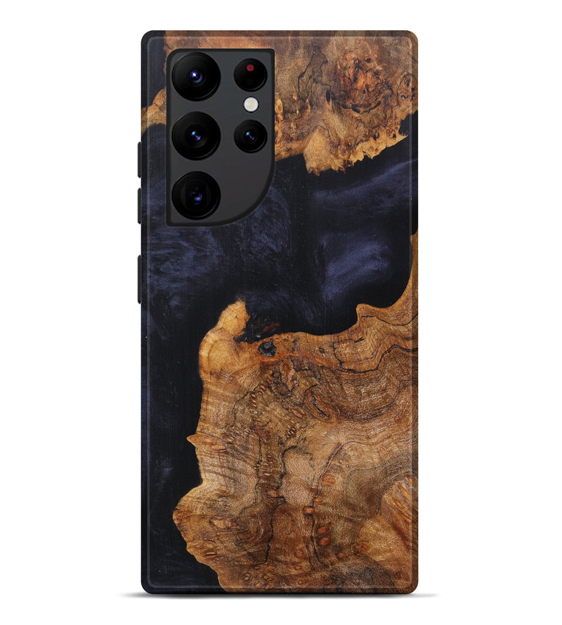 Galaxy S22 Ultra Wood+Resin Live Edge Phone Case - Joyce (Pure Black, 615868)