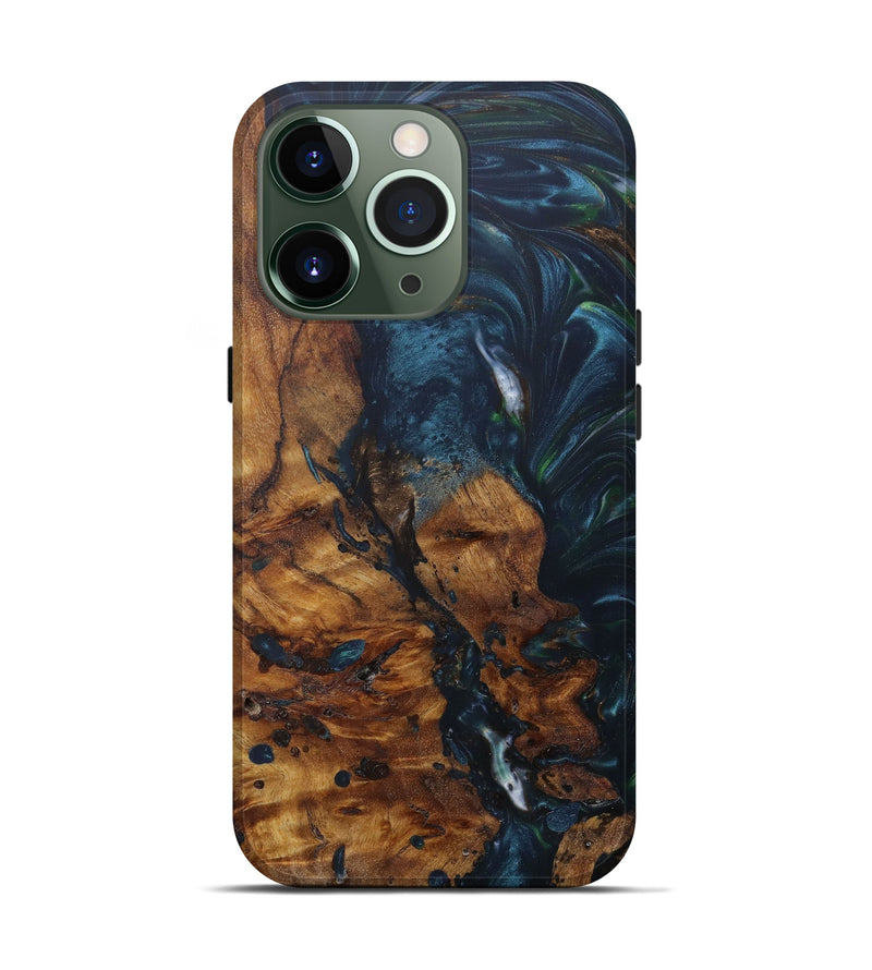 iPhone 13 Pro Wood+Resin Live Edge Phone Case - Rosa (Green, 641743)