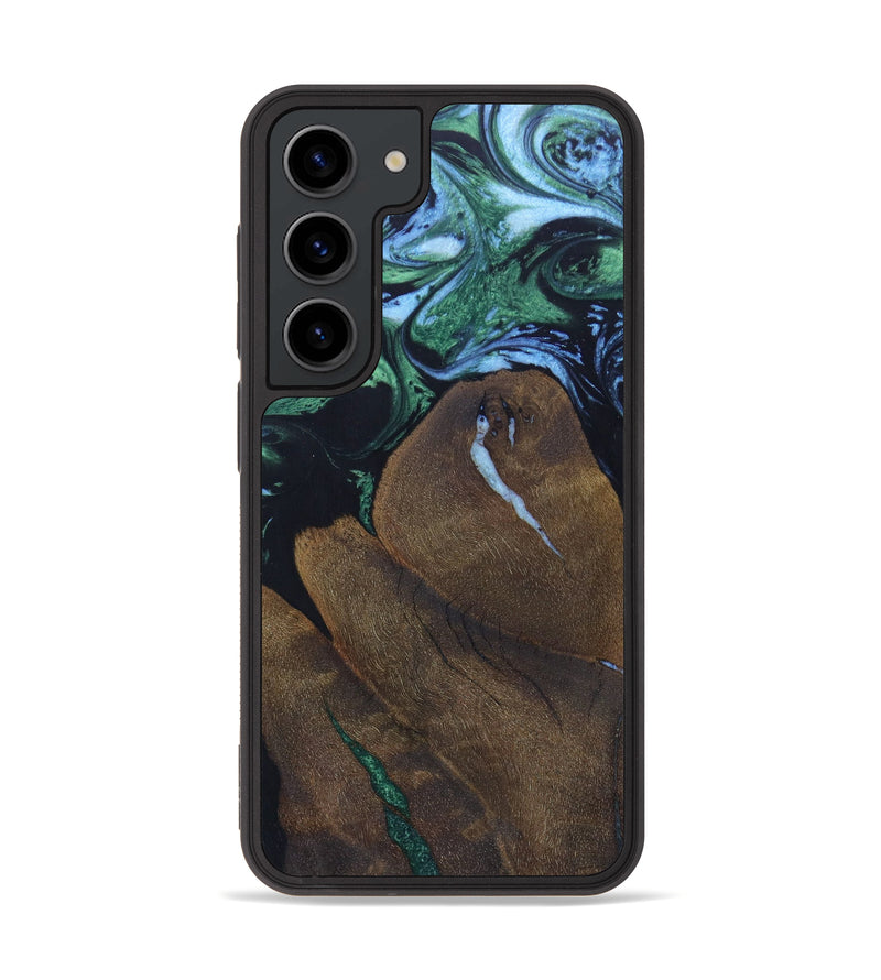 Galaxy S23 Wood+Resin Phone Case - Beatrix (Green, 623482)