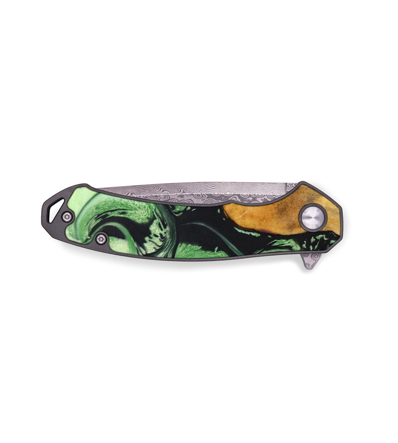 EDC Wood+Resin Pocket Knife - Valentina (Green, 641250)