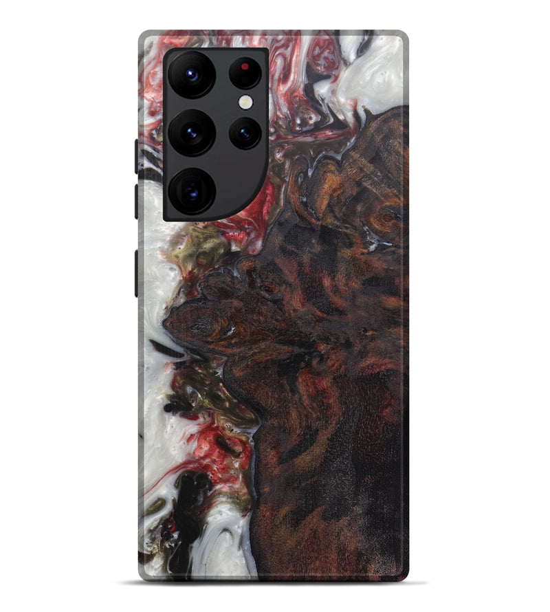 Galaxy S22 Ultra Wood+Resin Live Edge Phone Case - Ginny (Black & White, 598623)