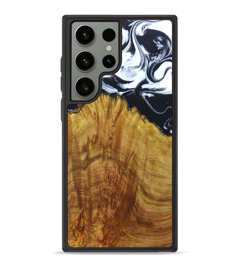 Galaxy S23 Ultra Wood+Resin Phone Case - Russel (Black & White, 631750)