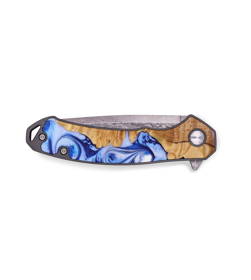 EDC Wood+Resin Pocket Knife - Vicki (Blue, 641487)