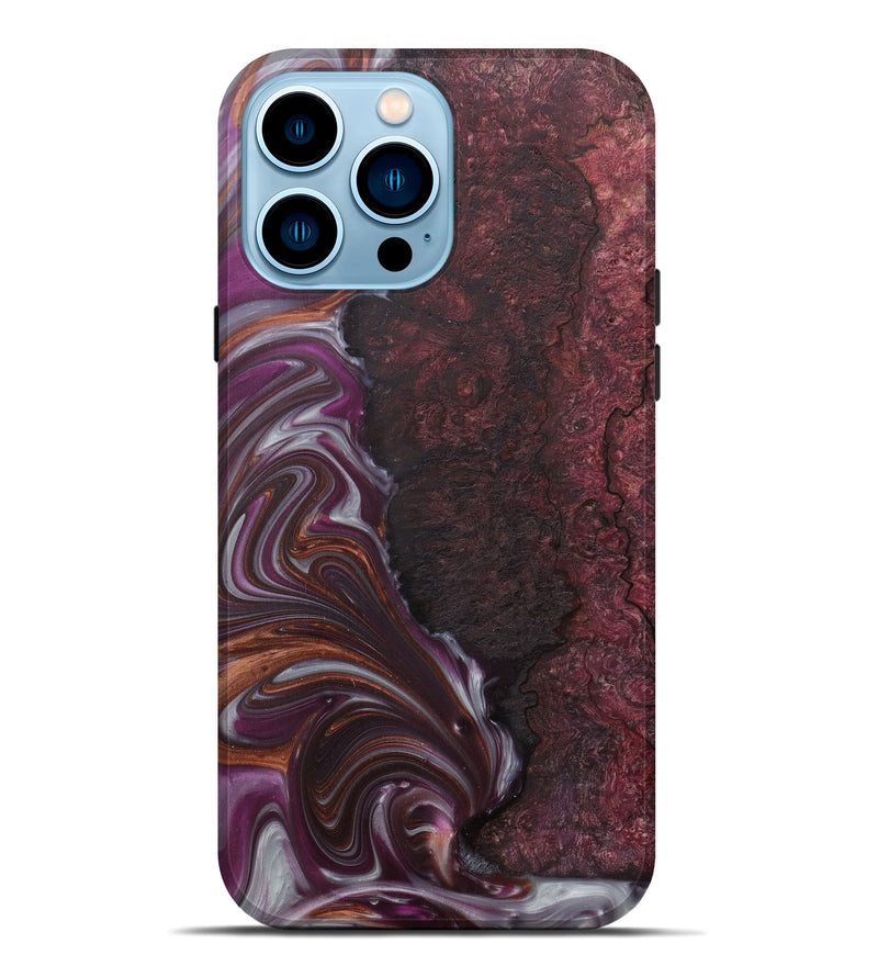 iPhone 14 Pro Max Wood+Resin Live Edge Phone Case - Homa (Purple, 590691)