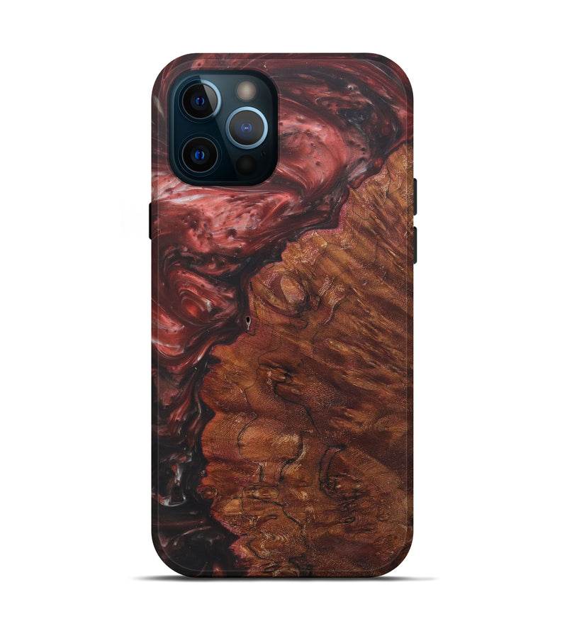 iPhone 12 Pro Wood+Resin Live Edge Phone Case - Eyk (Dark Red, 579144)
