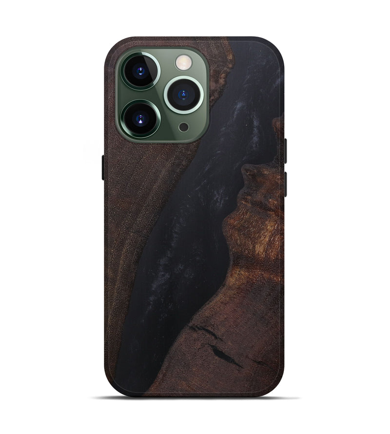 iPhone 13 Pro Wood+Resin Live Edge Phone Case - Dinh (Pure Black, 597308)