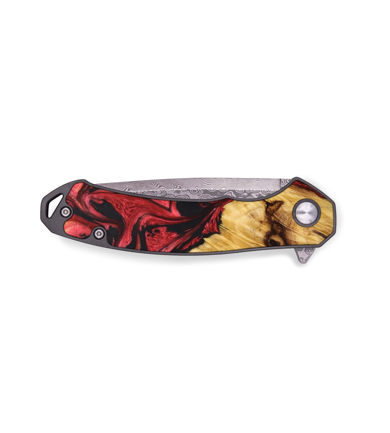 EDC Wood+Resin Pocket Knife - Hayden (Red, 640021)