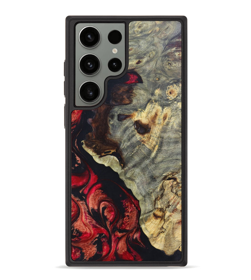 Galaxy S23 Ultra Wood+Resin Phone Case - Irma (Red, 627345)