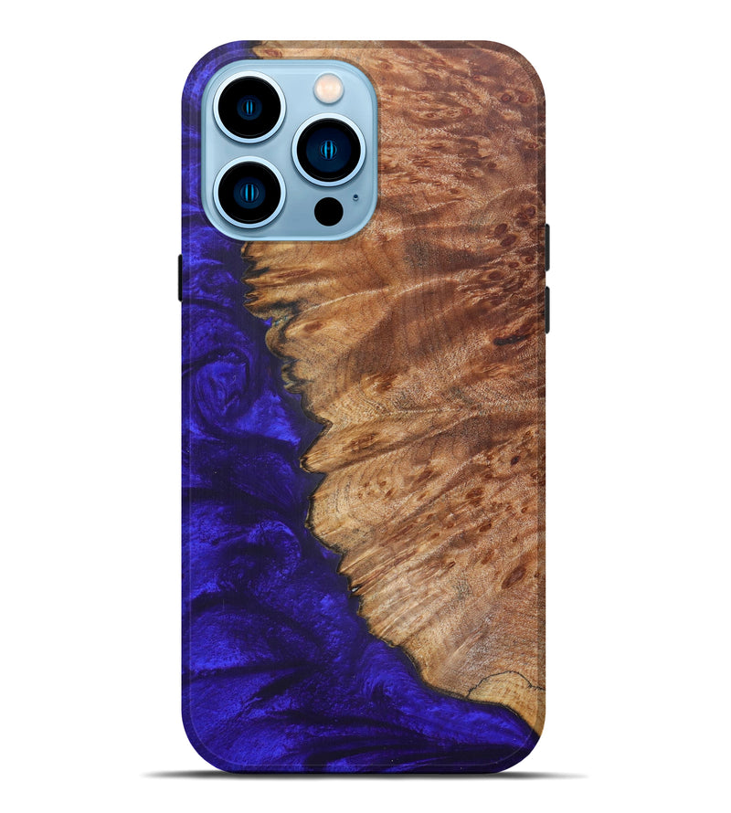 iPhone 14 Pro Max Wood+Resin Live Edge Phone Case - Hattie (Purple, 607108)