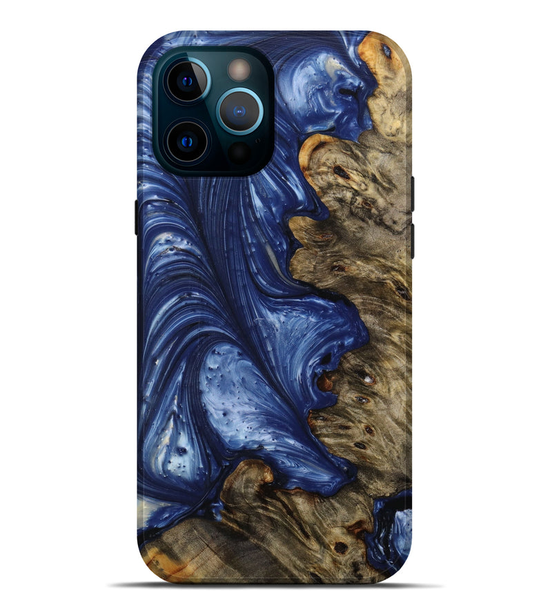 iPhone 12 Pro Max Wood+Resin Live Edge Phone Case - Patsy (Blue, 645617)