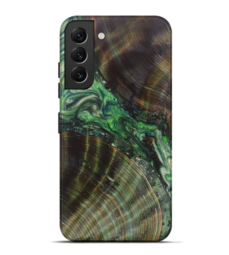 Galaxy S22 Plus Wood+Resin Live Edge Phone Case - Ladarius (Green, 623574)