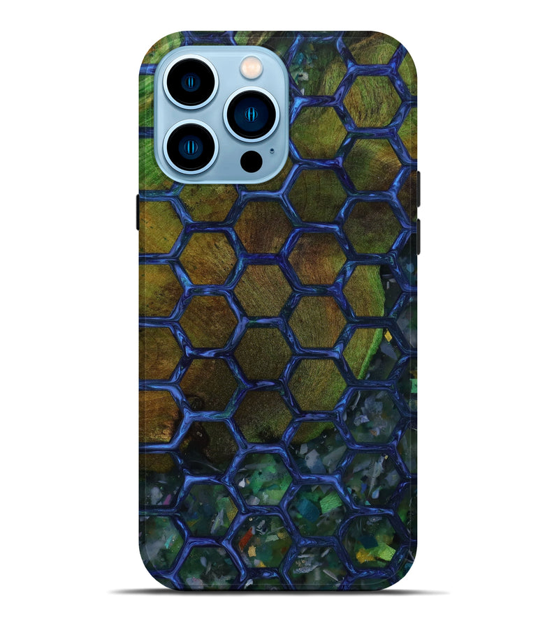iPhone 14 Pro Max Wood+Resin Live Edge Phone Case - Sydney (Pattern, 647911)