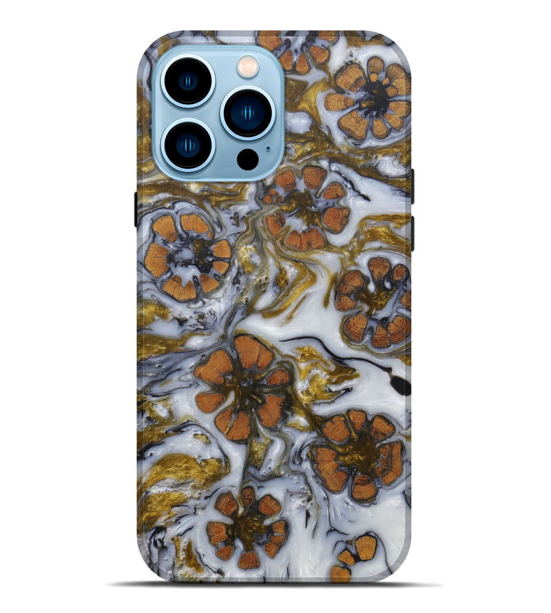 iPhone 14 Pro Max Wood+Resin Live Edge Phone Case - Delancey (Black & White, 588638)