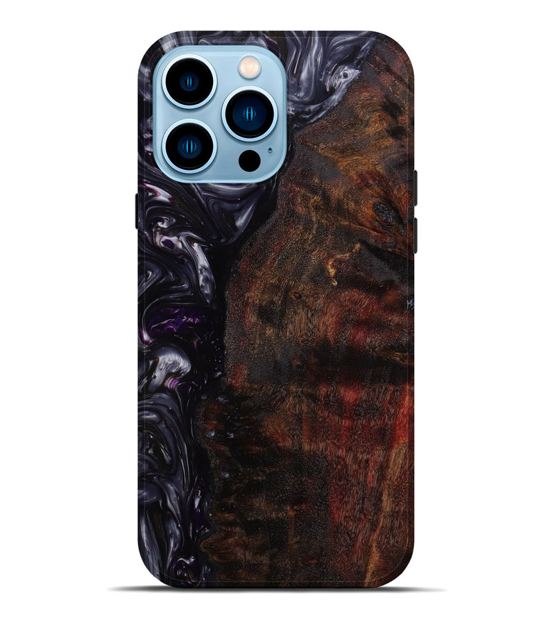 iPhone 14 Pro Max Wood+Resin Live Edge Phone Case - Cassidy (Purple, 644299)