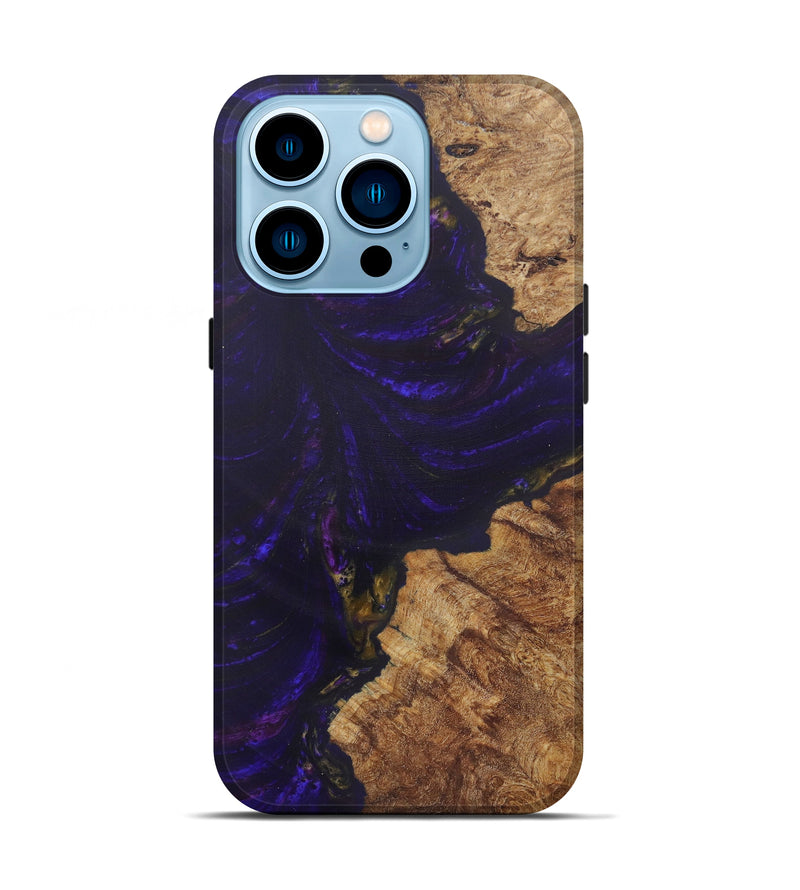 iPhone 14 Pro Wood+Resin Live Edge Phone Case - Bnrtor (Purple, 580666)