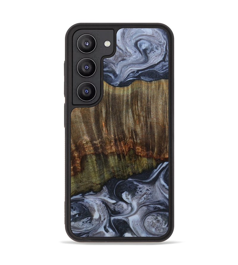 Galaxy S23 Wood+Resin Phone Case - Quintin (Black & White, 621425)