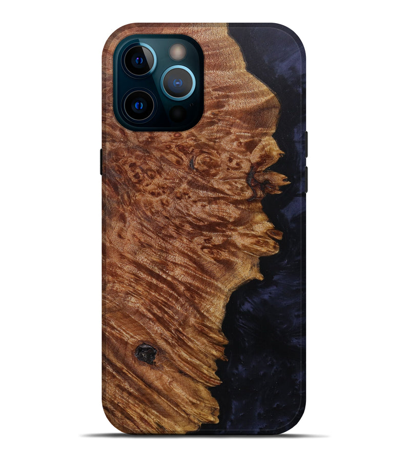 iPhone 12 Pro Max Wood+Resin Live Edge Phone Case - Debrah (Pure Black, 610315)