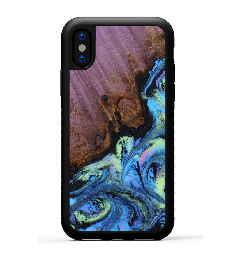 iPhone Xs Wood+Resin Phone Case - Earnestine (Aurora, 617600)