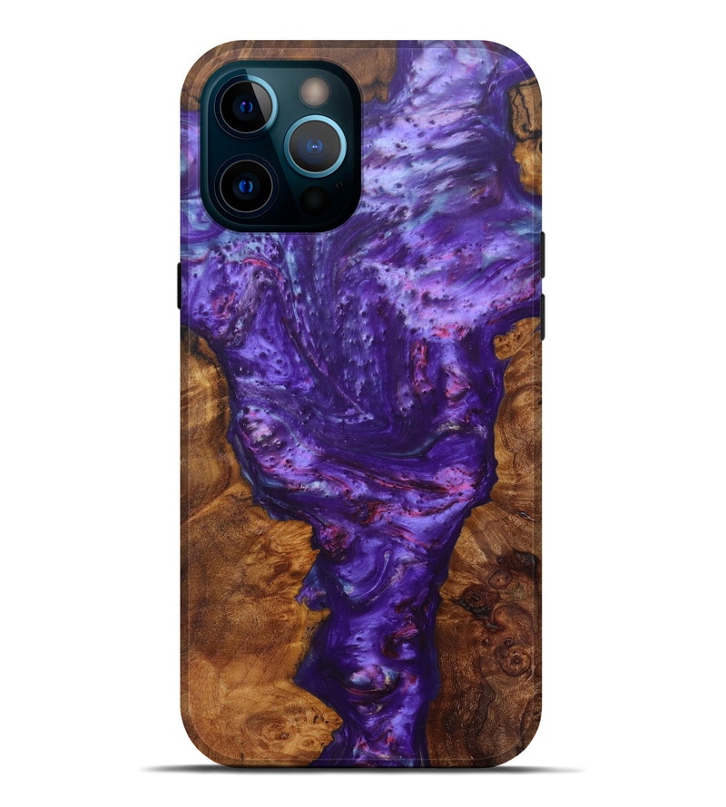 iPhone 12 Pro Max Wood+Resin Live Edge Phone Case - Alessandra (Purple, 599110)