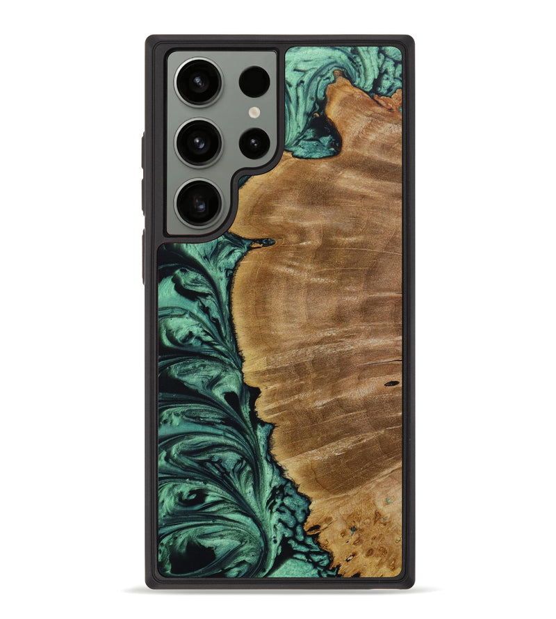 Galaxy S23 Ultra Wood+Resin Phone Case - Bobby (Green, 645176)