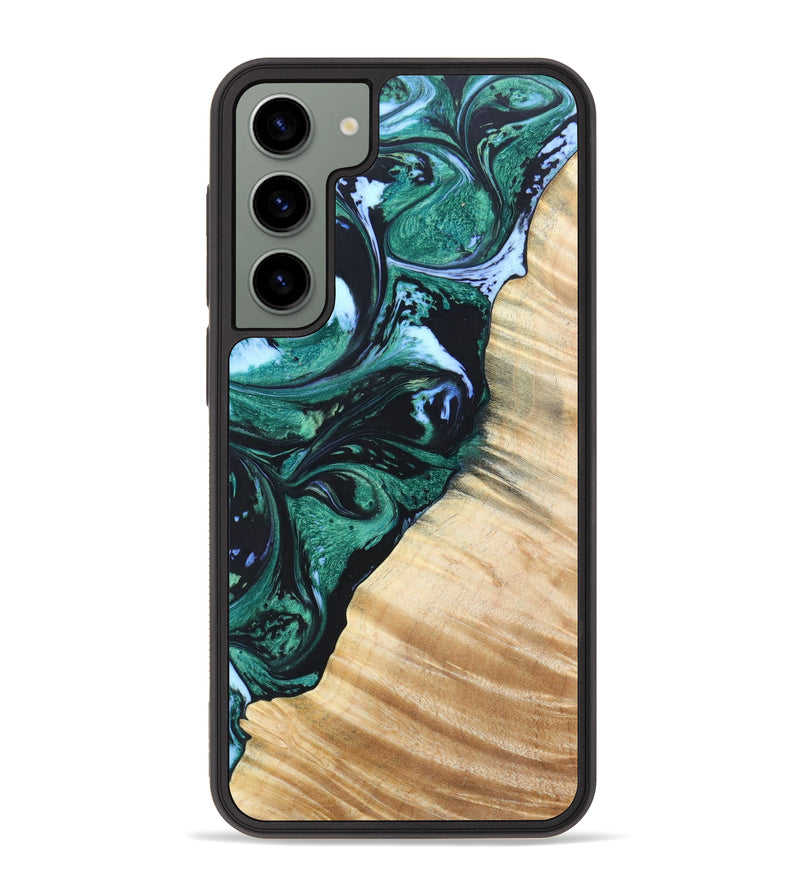 Galaxy S23 Plus Wood+Resin Phone Case - Deven (Green, 628424)
