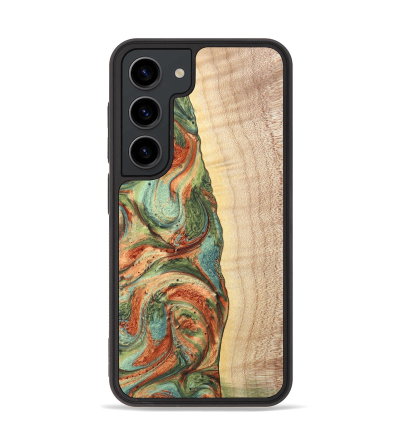 Galaxy S23 Wood+Resin Phone Case - Nicolette (Green, 624718)