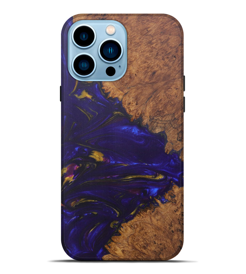 iPhone 14 Pro Max Wood+Resin Live Edge Phone Case - Kimmy (Purple, 592507)