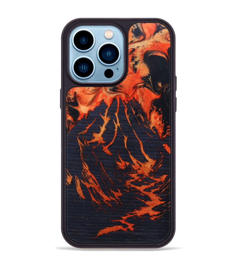 iPhone 14 Pro Max Wood+Resin Phone Case - Janell (Lava, 626061)