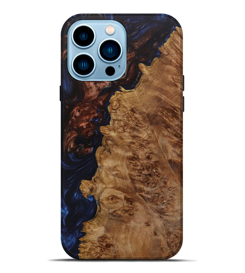 iPhone 14 Pro Max Wood+Resin Live Edge Phone Case - Javonte (Metallic, 619567)