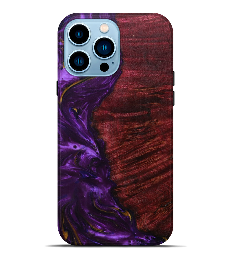 iPhone 14 Pro Max Wood+Resin Live Edge Phone Case - Michele (Purple, 590030)