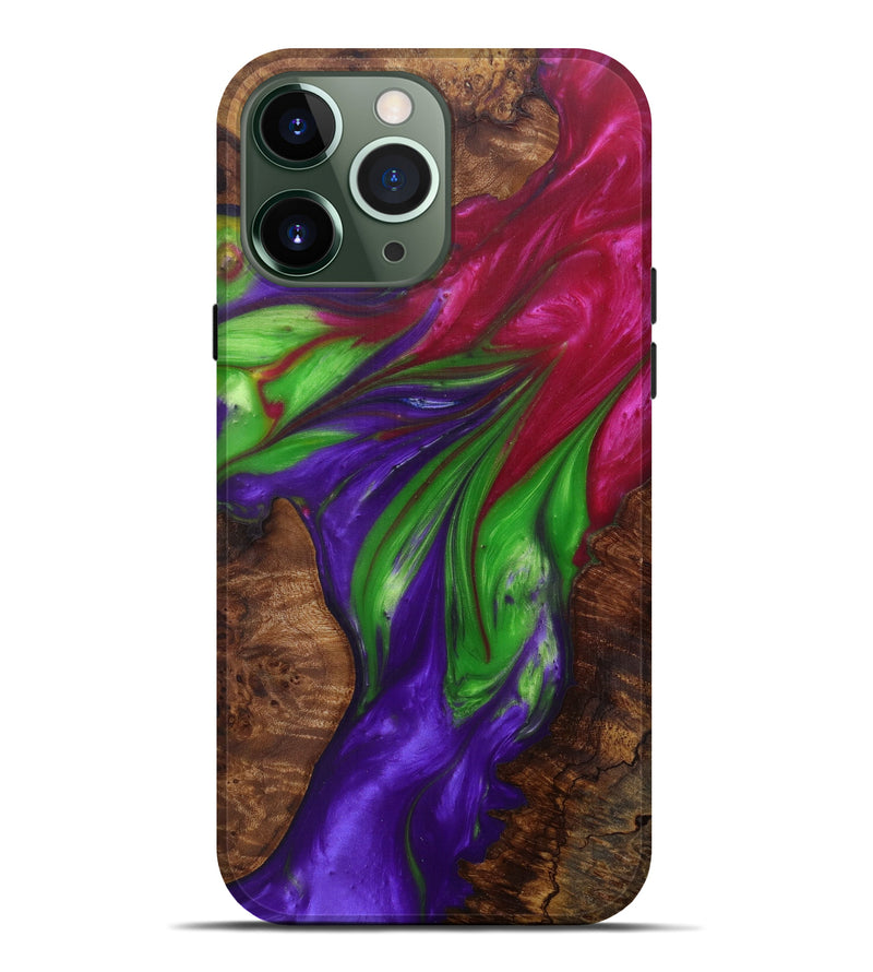 iPhone 13 Pro Max Wood+Resin Live Edge Phone Case - Kannan (Purple, 586302)