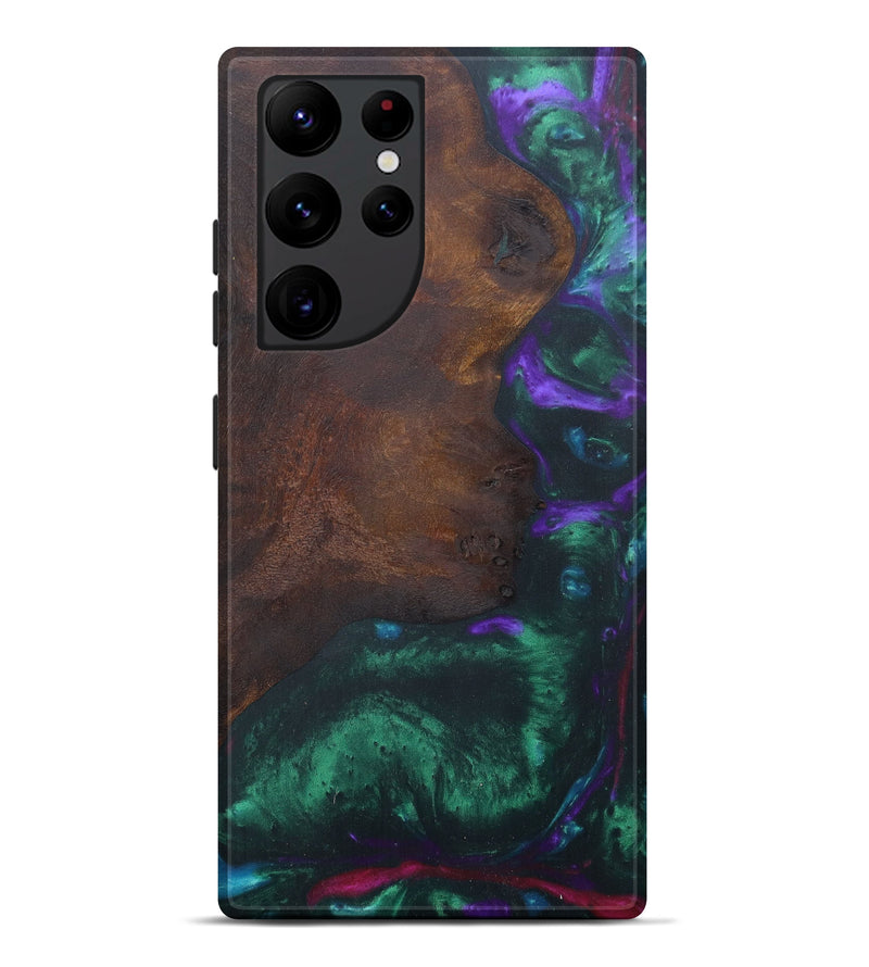Galaxy S22 Ultra Wood+Resin Live Edge Phone Case - Lil (Dark Green, 594884)
