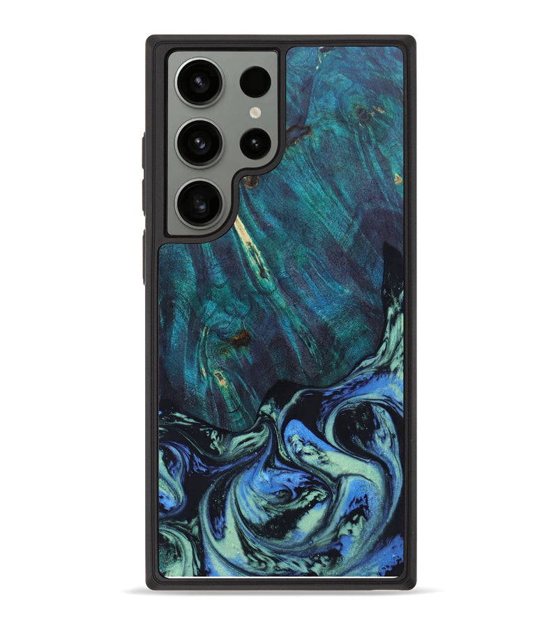 Galaxy S23 Ultra Wood+Resin Phone Case - Kelli (Green, 625304)