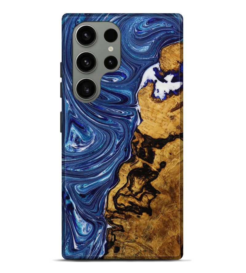 Galaxy S23 Ultra Wood+Resin Live Edge Phone Case - Julia (Blue, 646532)