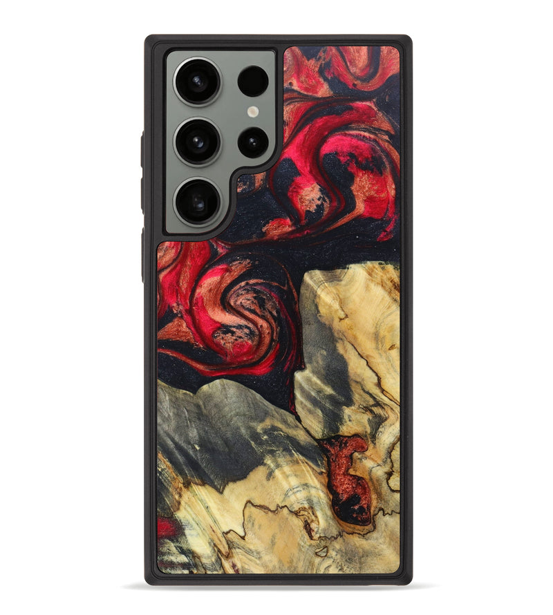 Galaxy S23 Ultra Wood+Resin Phone Case - Jaylin (Red, 629239)