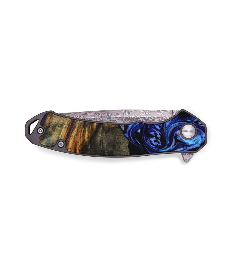 EDC Wood+Resin Pocket Knife - Debby (Blue, 643033)