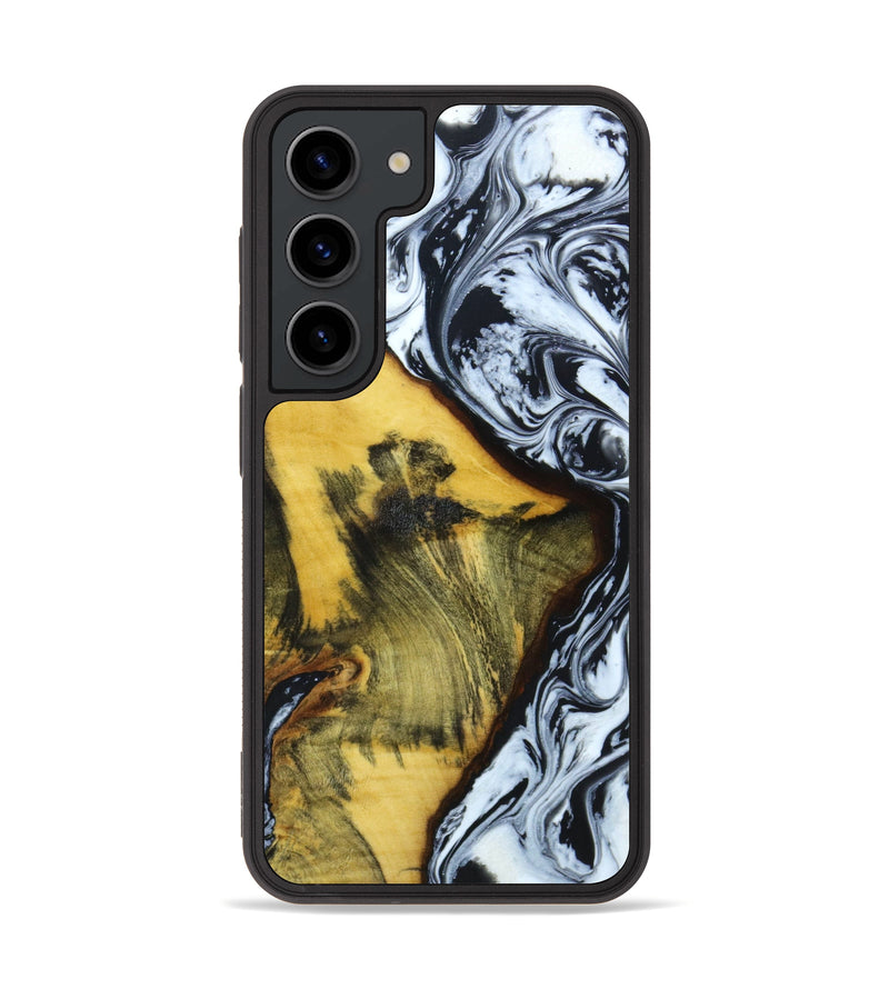 Galaxy S23 Wood+Resin Phone Case - Lauren (Black & White, 639380)