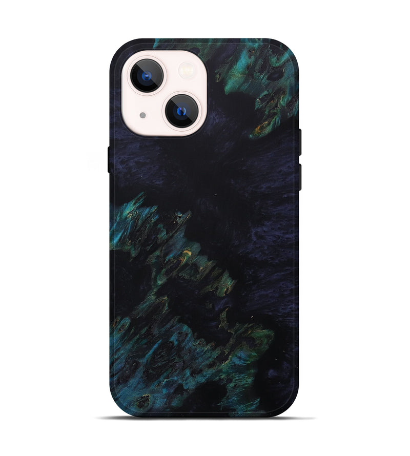 iPhone 14 Wood+Resin Live Edge Phone Case - Brinley (Black & White, 646040)